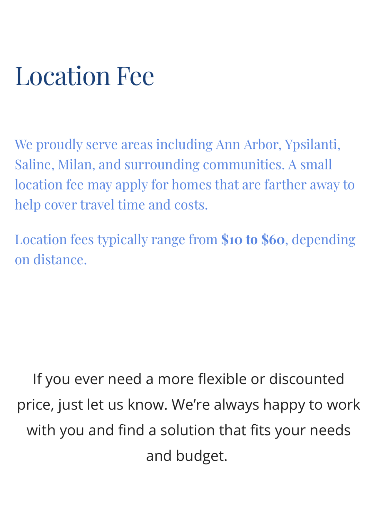 location fee